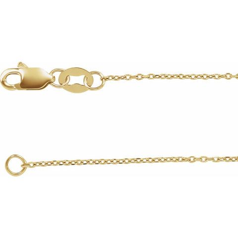 14K Yellow 1 mm Adjustable Cable 18-20" Chain