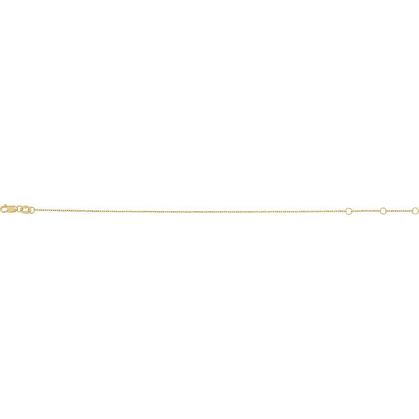 14K Yellow 1 mm Adjustable Cable 18-20" Chain