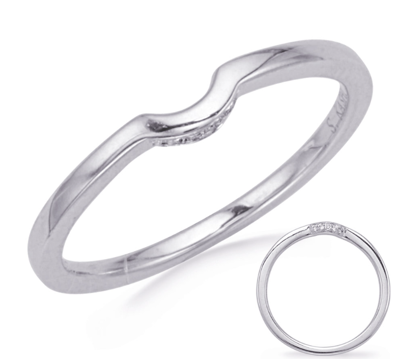 Contoured Diamond Band in 14K White Gold