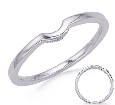 Contoured Diamond Band in 14K White Gold