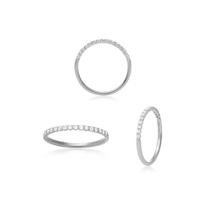 14K White Gold Diamond Band