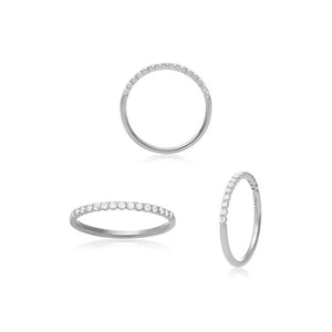 14K White Gold Diamond Band