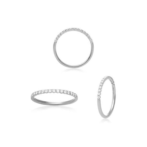 14K White Gold Diamond Band