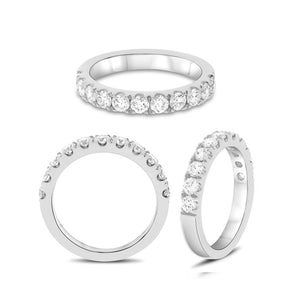 14K White Gold Diamond Band