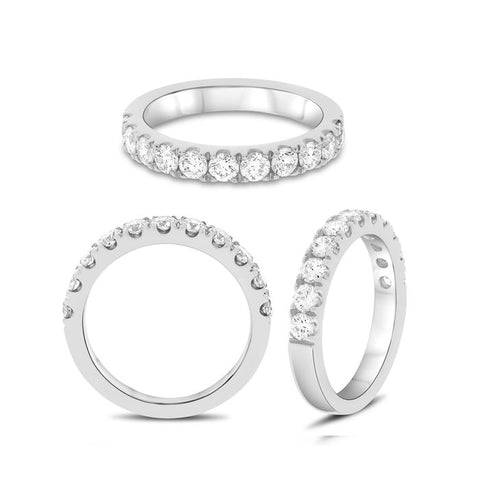 14K White Gold Diamond Band