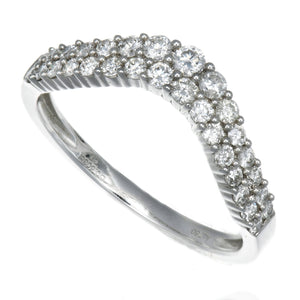 18K White Gold 2 Row Diamond Nesting Band