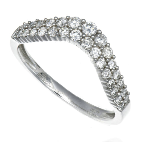 18K White Gold 2 Row Diamond Nesting Band