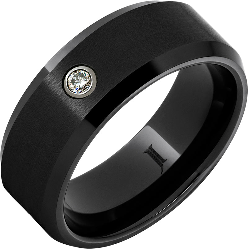 Black Diamond Ceramic™ Ring with Diamond Accent: