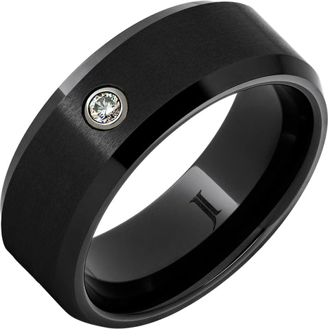 Black Diamond Ceramic™ Ring with Diamond Accent: