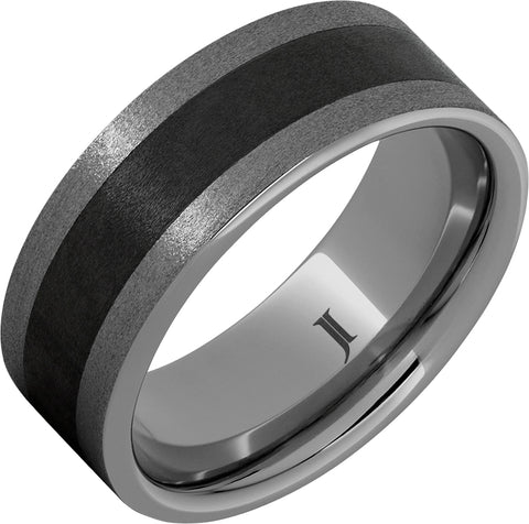 Rugged Tungsten™ Men’s Ring with Black Ceramic Inlay