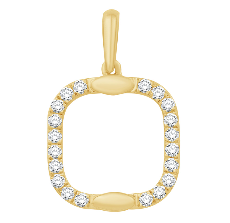 Diamond Open-Frame Pendant in 14K Yellow Gold