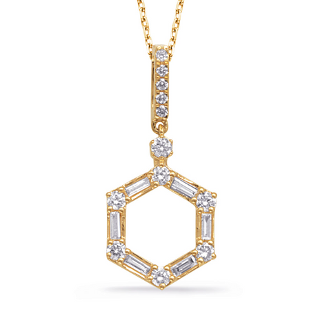 YELLOW GOLD DIAMOND PENDANT