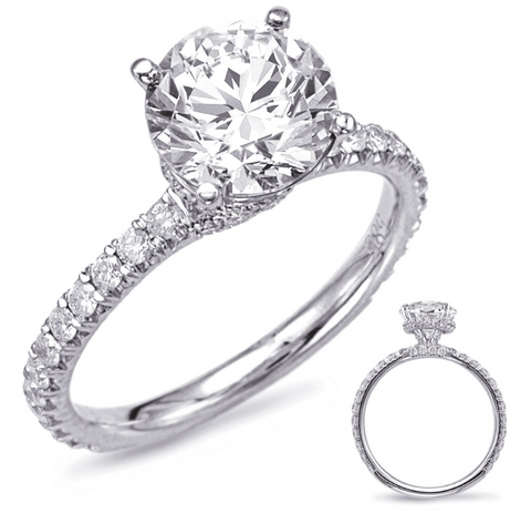 Engagement Ring in 14K White Gold Mounting