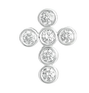 Diamond Cross Pendant in 14K White Gold