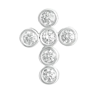 Diamond Cross Pendant in 14K White Gold