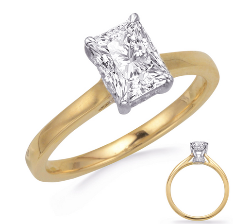 Two-Tone Diamond Engagement Ring Mounting in 14K Yellow & White Gold