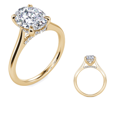 Diamond Engagement Ring Mounting in 14K Yellow Gold