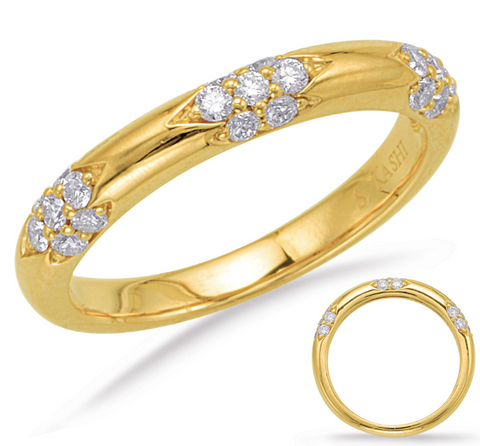 Diamond Cluster Band in 14K Yellow Gold