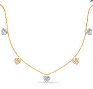 14K Yellow & White Gold Heart Diamond Necklace –