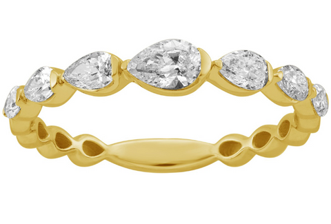 14K Yellow Gold Pear Diamond Band