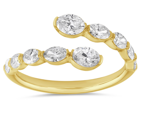14K Yellow Gold Oval Diamond Wrap Ring