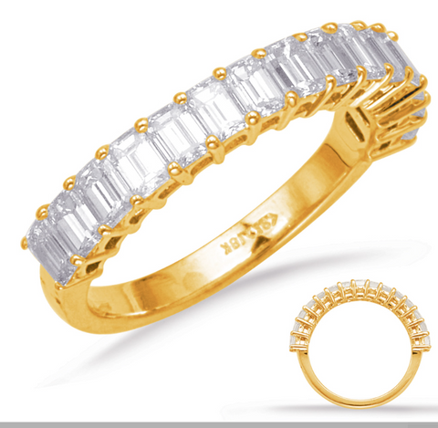 14K Yellow Gold Emerald-Cut Diamond Band