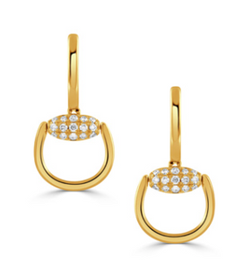 Equestrian 18K Yellow Gold Diamond Earrings