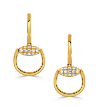 Equestrian 18K Yellow Gold Diamond Earrings