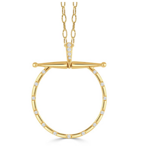 Equestrian 18K Yellow Gold Diamond Pendant