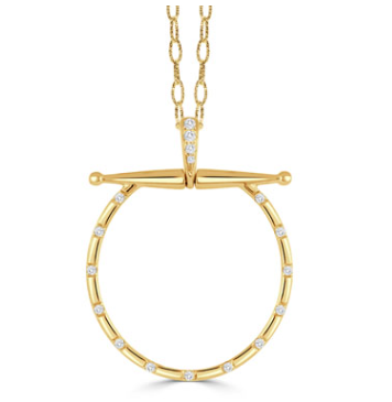 Equestrian 18K Yellow Gold Diamond Pendant