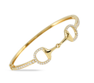 Equestrian Collection – 18K Yellow Gold Diamond Bangle