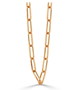 18K Yellow Gold 18-Inch Paperclip Chain