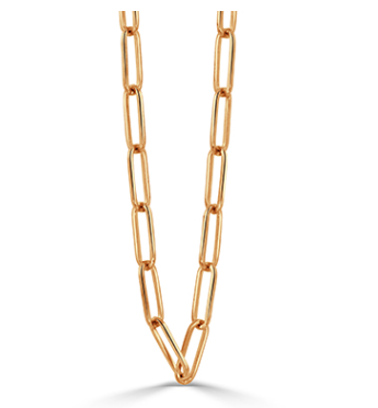 18K Yellow Gold 18-Inch Paperclip Chain
