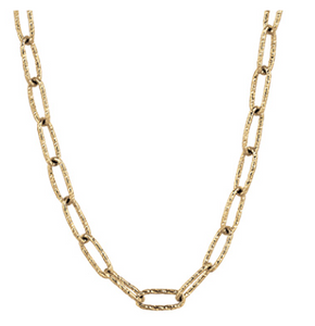 18K 18-Inch Textured Link Fancy Chain
