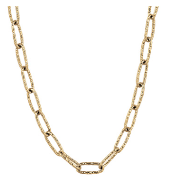 18K 18-Inch Textured Link Fancy Chain