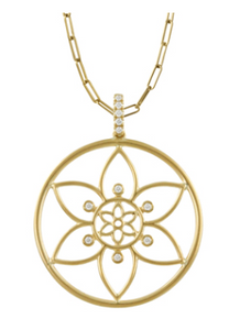 18K Yellow Gold Diamond Pendant