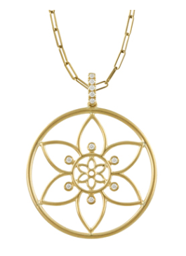 18K Yellow Gold Diamond Pendant