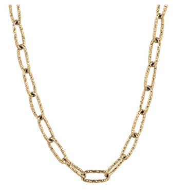 18K 18-Inch Textured Big Link Fancy Chain