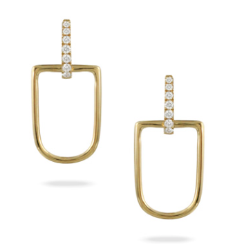 18K Yellow Gold Diamond Earrings
