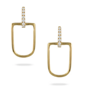 18K Yellow Gold Diamond Earrings