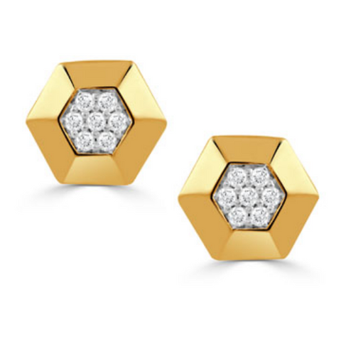 18K Yellow Gold Diamond Earrings