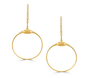18K Yellow Gold Diamond Earrings