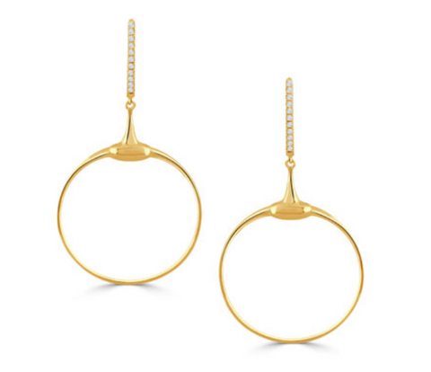 18K Yellow Gold Diamond Earrings
