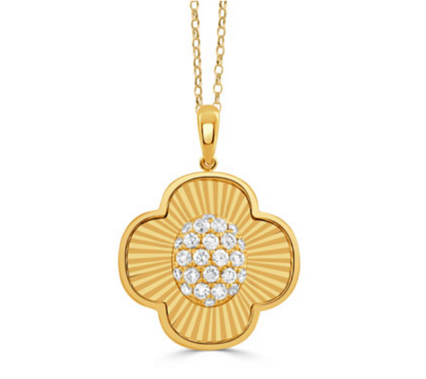 18K Yellow Gold Diamond Pendant