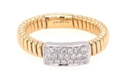 Two-Tone Gold Diamond Flex Ring