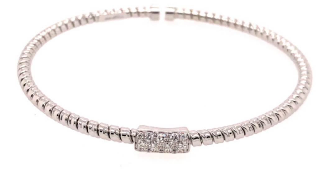 18K White & Yellow Gold Diamond Bangle