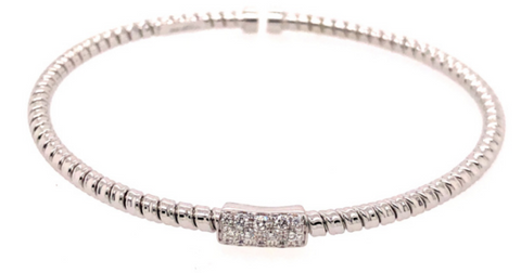 18K White & Yellow Gold Diamond Bangle