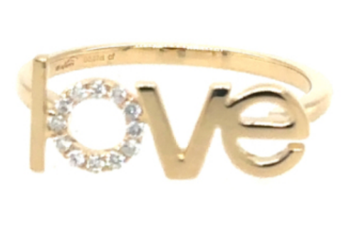 18K Yellow Gold “Love” Diamond Ring