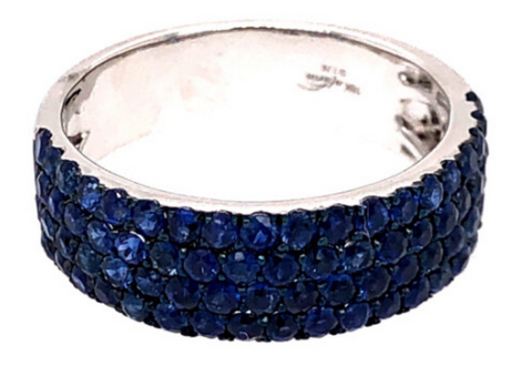 18K White Gold Blue Sapphire Ring