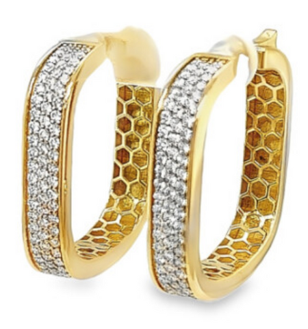 18K Yellow Gold Diamond Earrings